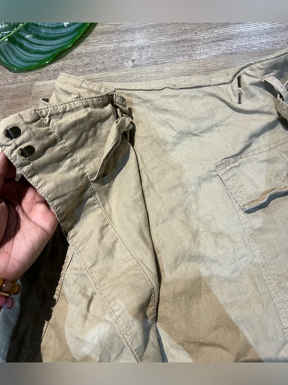 Joe Fresh Khaki A-Line Utility Skirt with Belt - Picture 4 of 8